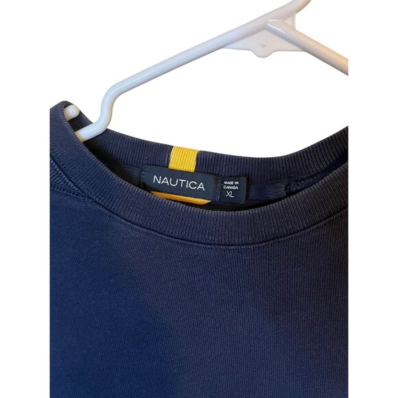 Nautica Men's XL Crewneck Sweater Navy Blue Long Sleeve Crewneck Pullover - Picture 2 of 4